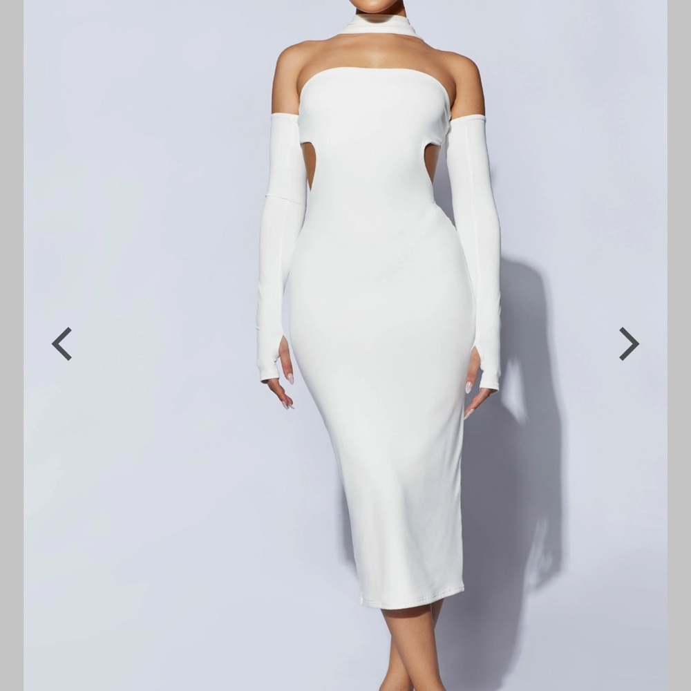 Meshki Off-Shoulder White Long Sleeve Dress